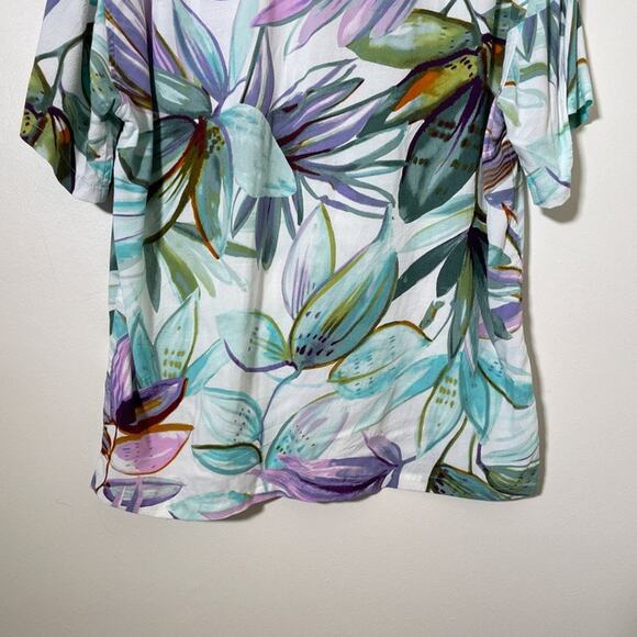 JAMS WORLD Watercolor Floral Button Up Shirt / Sz S / Short Sleeve Hawaiian - Picture 6 of 10
